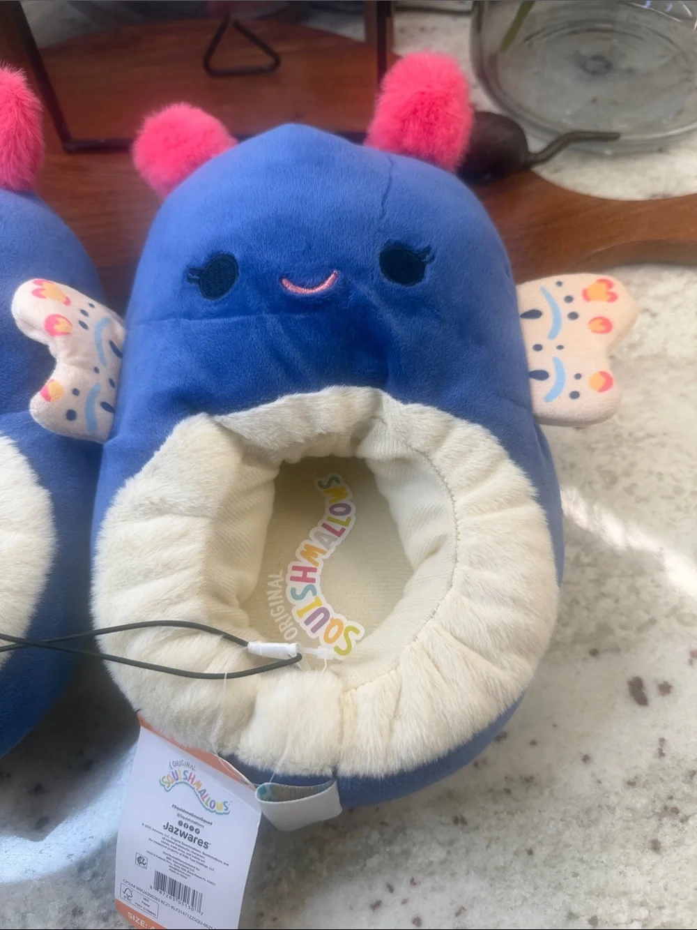 Squishmallows Plush Butterfly Slippers - Kids